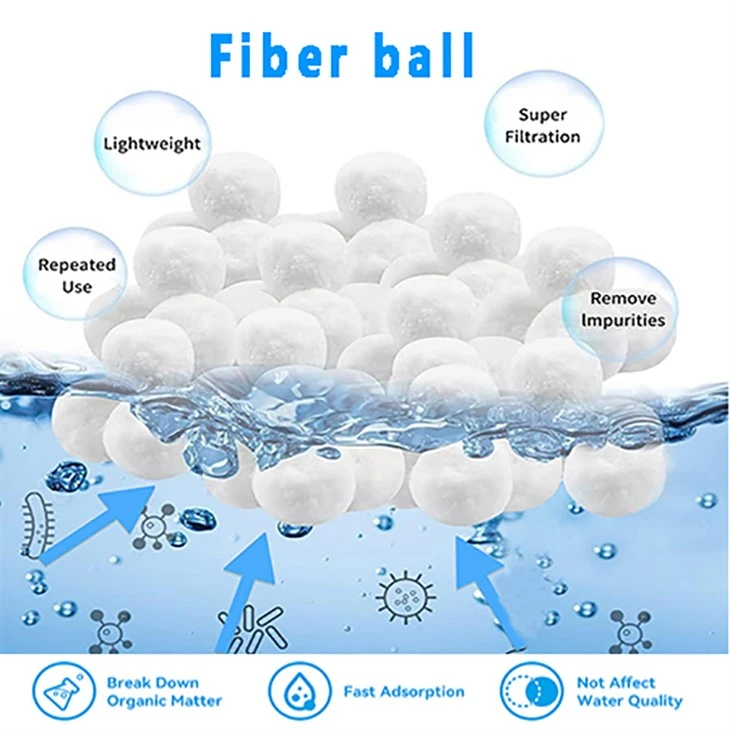 Replacement Sand Bacterial Alkaline Water Media Polyester Swimming Pool Filter Fiber Ball